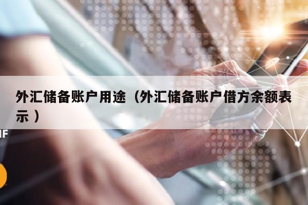 外汇储备账户用途（外汇储备账户借方余额表示 ）